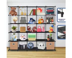 Metal Wire 25-Cube Storage Grid Organizer DIY Modular Cabinet for Toys Books Clothes Black