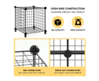 Metal Wire 25-Cube Storage Grid Organizer DIY Modular Cabinet for Toys Books Clothes Black