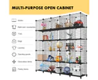 Metal Wire 25-Cube Storage Grid Organizer DIY Modular Cabinet for Toys Books Clothes Black