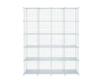 20 Cubes Metal Wire Grid Storage Shelf Modular Organizer DIY Storage Rack White