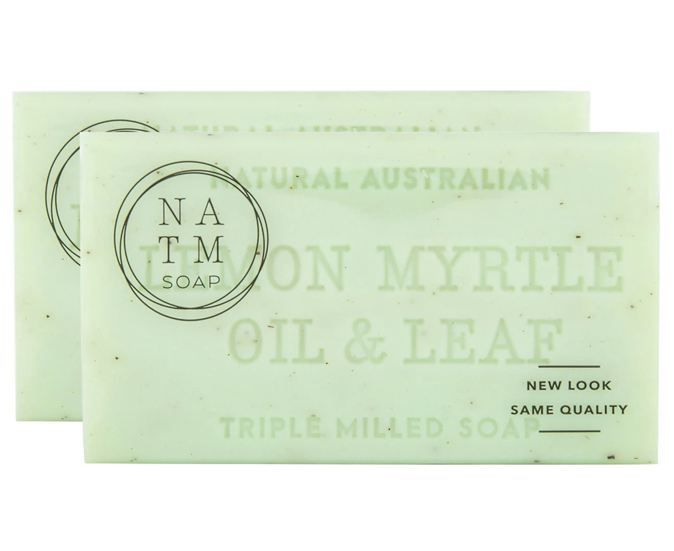 2 x Natural Australian Triple Milled Soap Bar Soap Lemon Myrtle Oil & Leaf 200g