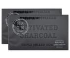2 x Natural Australian Triple Milled Soap Bar Soap Activated Charcoal 200g 1