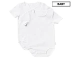 Bonds Baby Wonderbodies Short Sleeve Bodysuit 2-Pack - White
