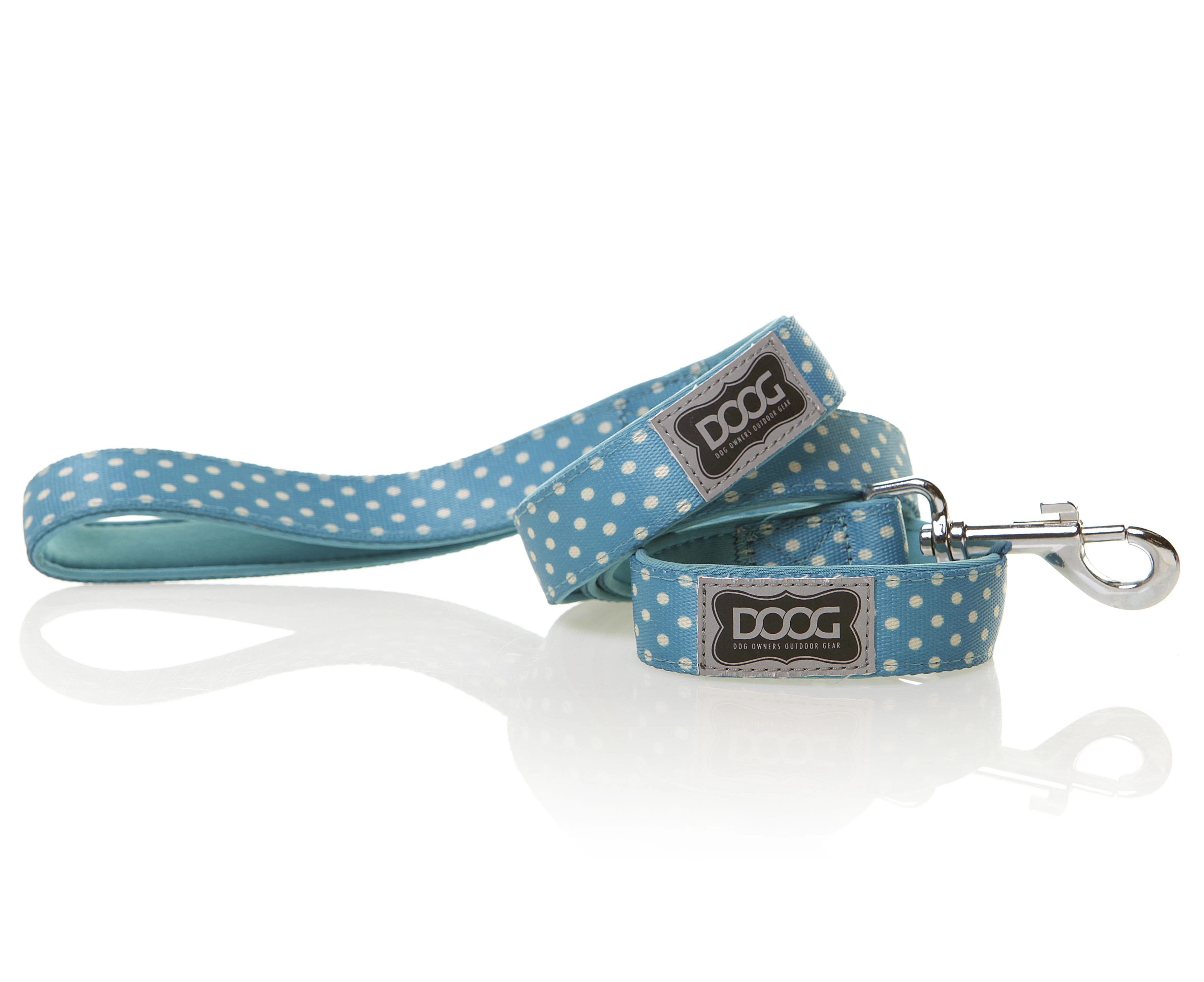 Doog Snoopy Lead Blue & White Polkadot