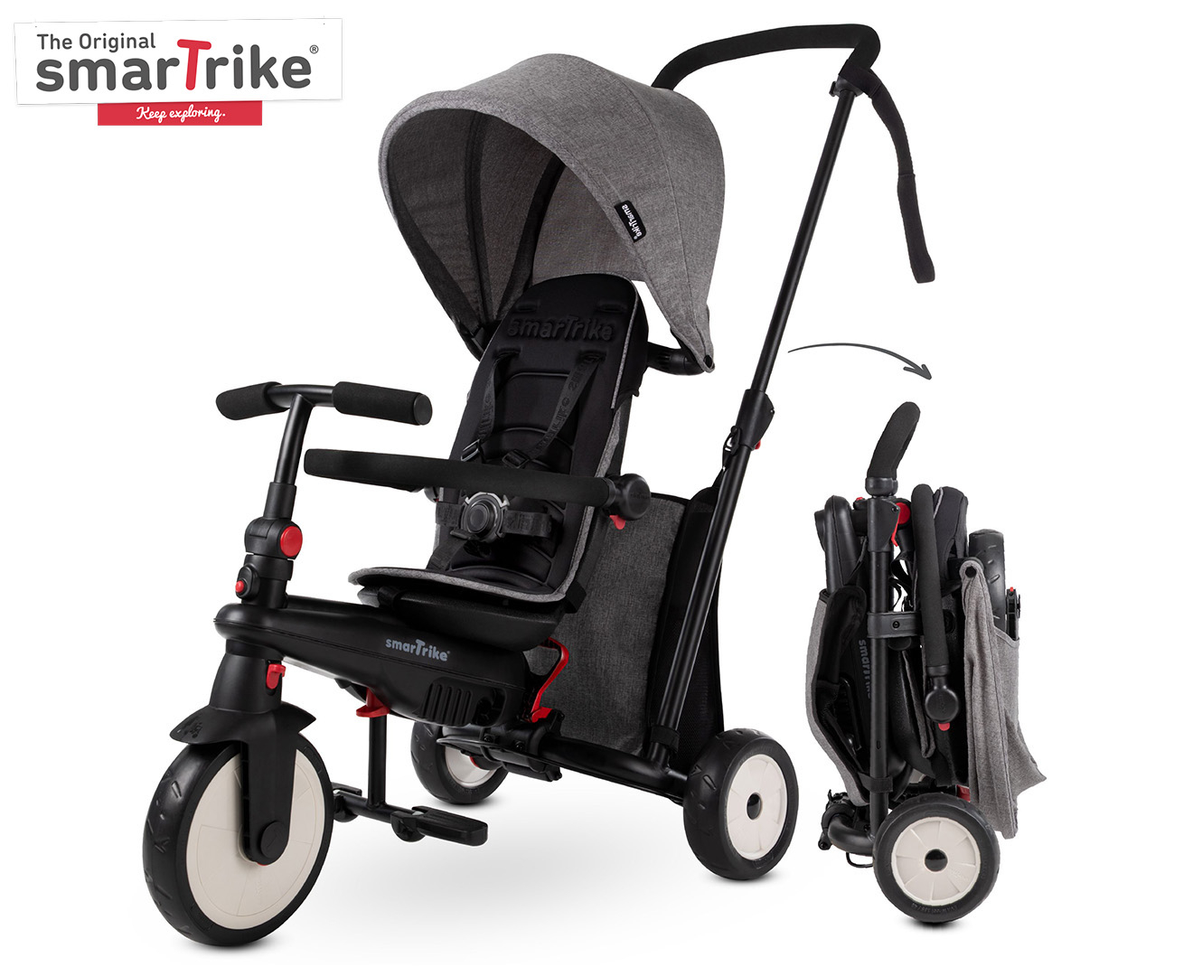 Folding trike hot sale stroller