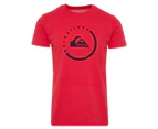 Quiksilver Men's Large Logo Tee / T-Shirt / Tshirt - Heather Red
