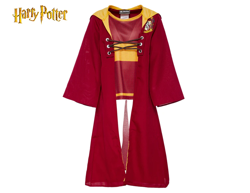 Harry Potter Kids' Quidditch Hooded Robe Costume - Burgundy/Mustard