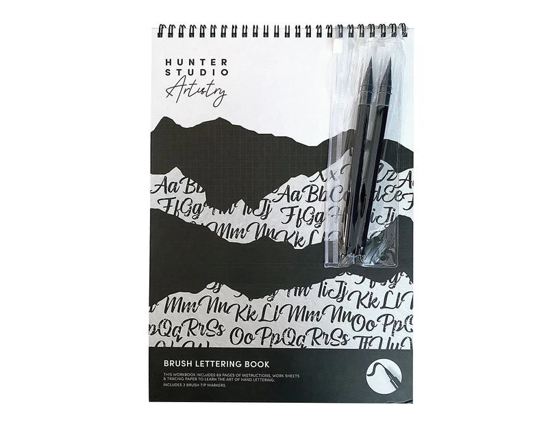 Hunter Studio Brush Lettering Book with Markers