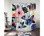 Artistic Painted Flowers Shower Curtain