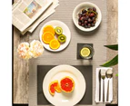 Argon Tableware 12 Piece Linea Rectangular Slate Placemats & Coasters Set - Rustic Natural Dining Table Drinks Mats - Grey