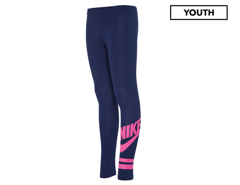 Nike Sportswear Youth Girls' Favourites Graphic Tights / Leggings - Navy