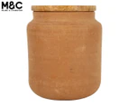 Maine & Crawford 13x12cm Bacchus Terracotta Jar w/ Lid - Orange