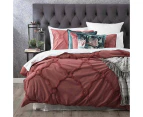 Renee Taylor Moroccan Cotton Chenille Red Brick Quilt Cover Set - Red Brick