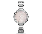 Fossil Women's 34mm Karli Stainless Steel Watch - Silver/Mother of Pearl
