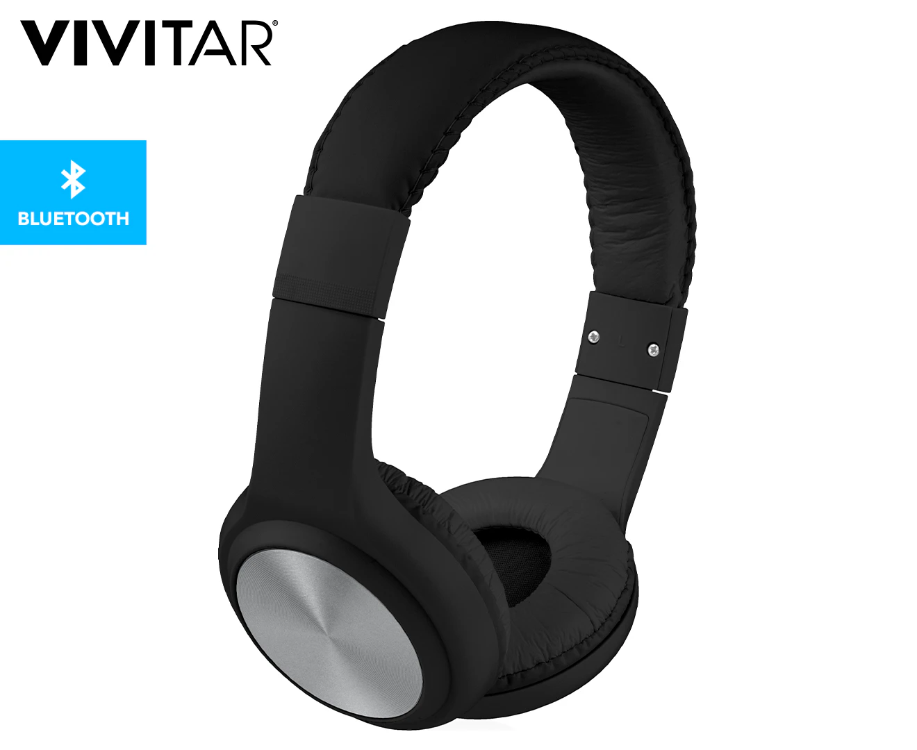 Vivitar Premium Wireless Bluetooth Headphones Over Ear Headsets With Mic - Black