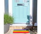 Nicola Spring Non-Slip Door Mat - Natural Coir Indoor Outdoor Welcome Mat - 60 x 40cm - Rainbow 1