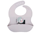 Lunart Ultra-Soft Rooster Silicone Bib in a Gift Bag (Lilac Grey)