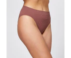 Lily Loves Ribbed Seamfree Hi-Waisted Bikini Briefs; Style: LHB02077 - Red