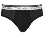 Calvin Klein Men's Variety Waistband Cotton Stretch Hip Briefs 3-Pack - Black