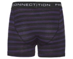 French Connection Men's Boxer Briefs 3-Pack - Anthracite Black/Stripe Print/Heather Grey