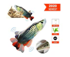 Electric Fish Cat Toy Wagging Fish Realistic Plush Simulation Catnip - Silver Arowana