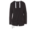 French Connection Women's Hoodie & Shorts Loungewear Set - Anthracite Black
