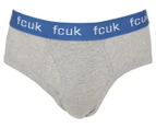 French Connection Men's Modern Briefs 3-Pack - Heather Grey/Charcoal/Geo Print