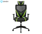 ONEX GE300 Breathable Ergonomic Office Gaming Mesh Chair - Black/Green