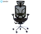 ONEX DV-10E X-PACE Premium Ergonomic Home Office Gaming Mesh Chair - Black/Silver