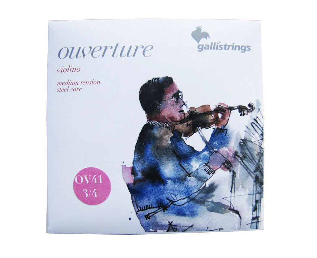 Galli Ouverture 3/4 Violin Strings Medium Tension, Steel Core