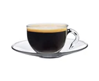 Argon Tableware Clear Glass Espresso Cup & Saucer - 60ml - Single Pack