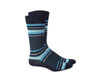 Alfani Men's Socks Crew Socks - Color: Navy/Aqua Combo