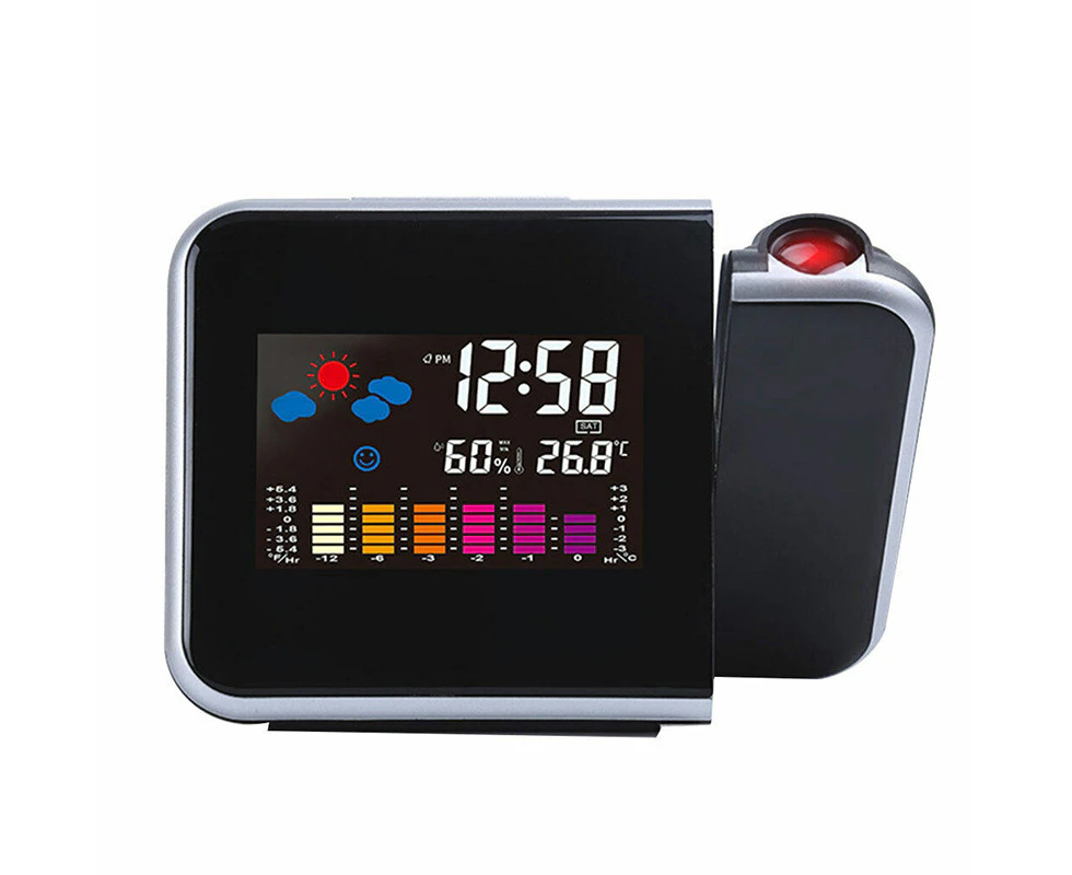 WACWAGNER LCD Smart Alarm Clock Digital LED Projection Time Temperature Projector Display