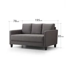 Zinus Sunny Modern Sofa Couch 3 Seater - Steel Grey