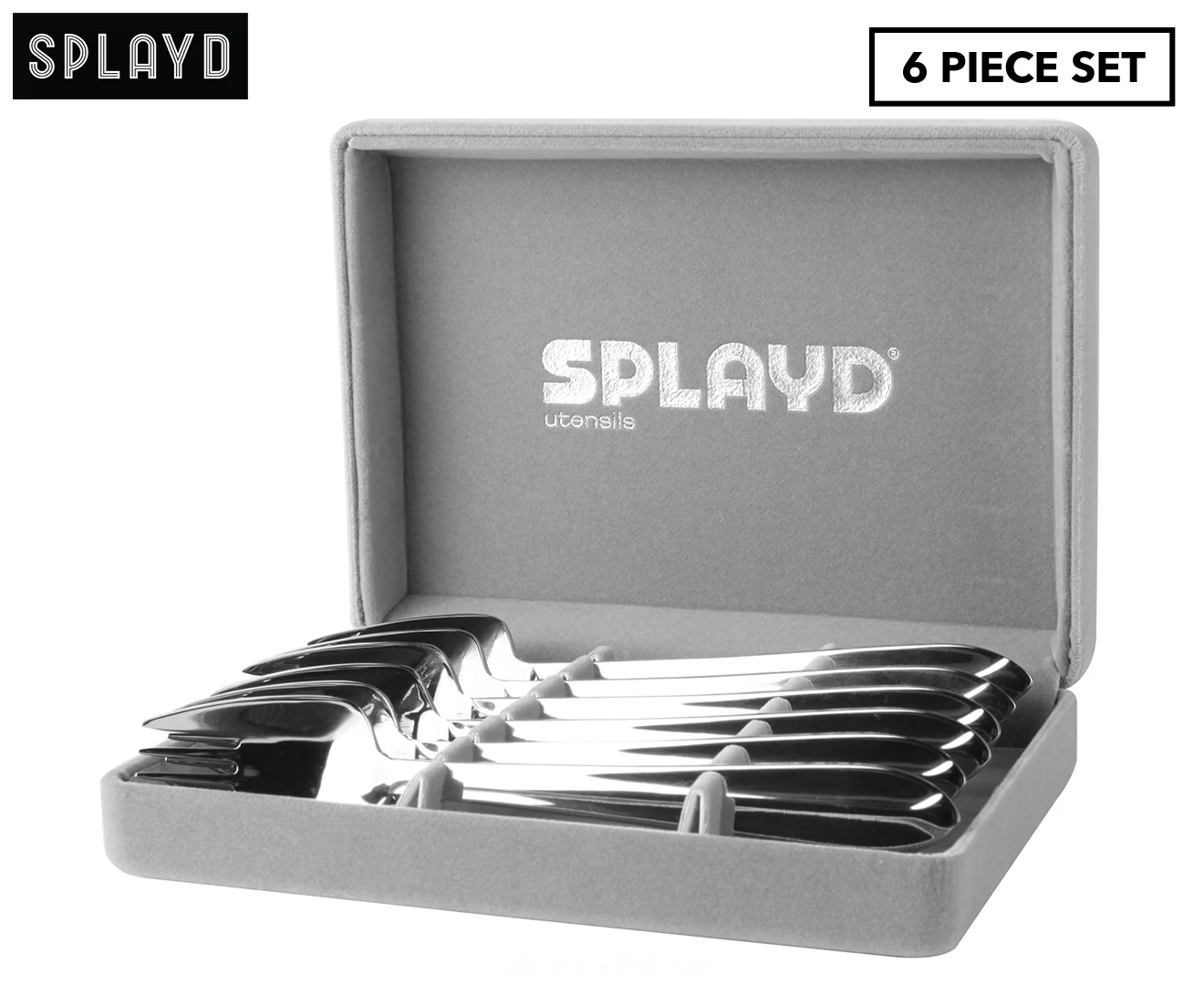 6pc Splayd Luxury All-in-One 14.5cm SS Mini Mirror Knife/Spork Utensil Set SLV