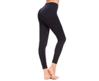 SEMATH Women Sports Gym Yoga Pants Leggings Plus Size Black