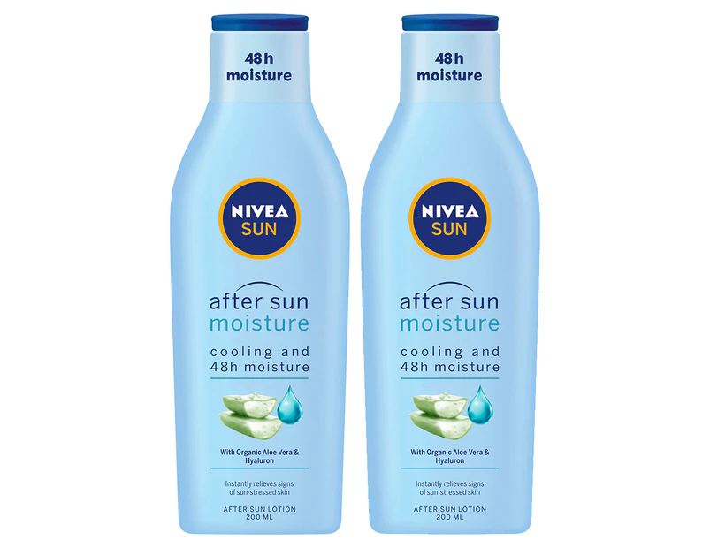 2 x Nivea Sun After Sun Moisture Lotion 200mL