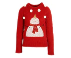 Brave Soul Womens Christmas Snowman Jumper (Red) - 132