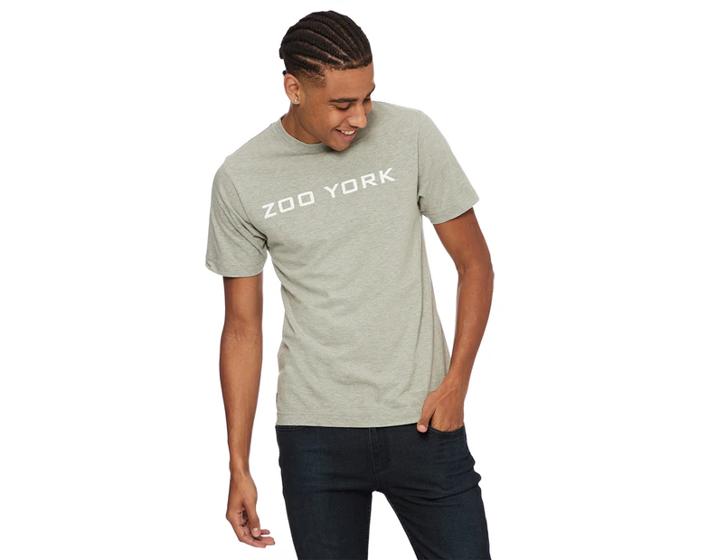 Zoo York Men's Bank Logo Tee / T-Shirt / Tshirt - Grey Heather