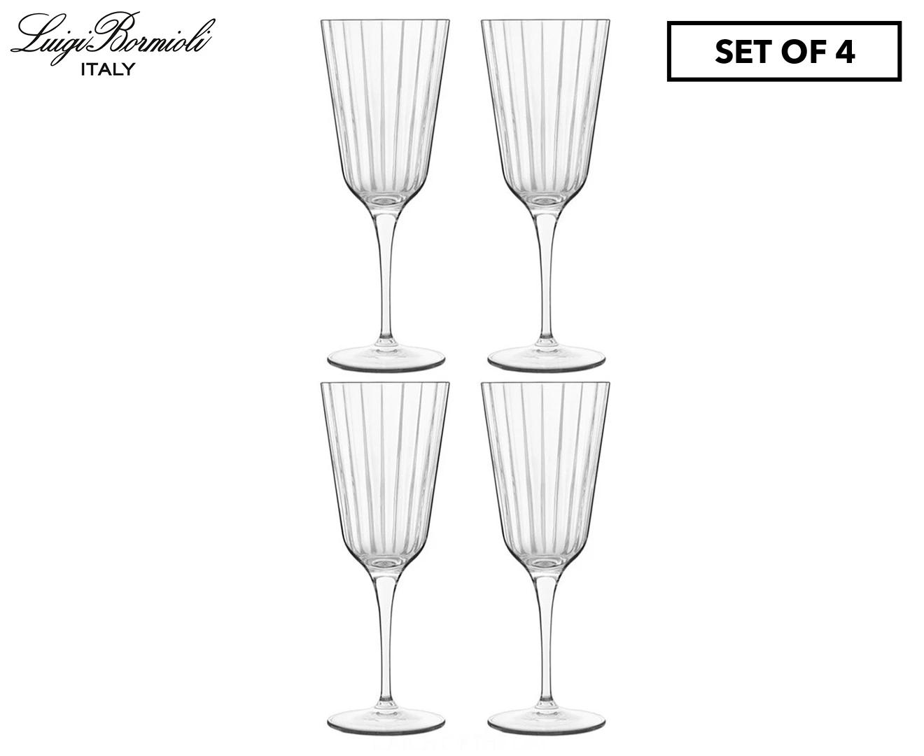 4pc Luigi Bormioli Bach Vintage 250ml Stemware Cocktail Drink Glasses Set CLR