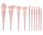 Illuminate Me 10-Piece Makeup Brush Set w/ Purse - Pink