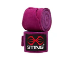 STING Sports Elasticised Hand Wraps 4.5m - Purple
