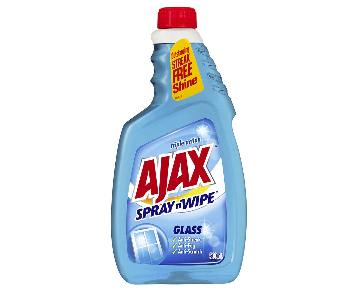 Ajax Spray N Wipe 500ml Glass Anti-Fog/Anti-Scratch/Anti-Streak Cleaner Refill