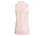 Adidas W Gradient Quarter-Zip Sleeveless Polo Shirt - Pink Tint -  Womens