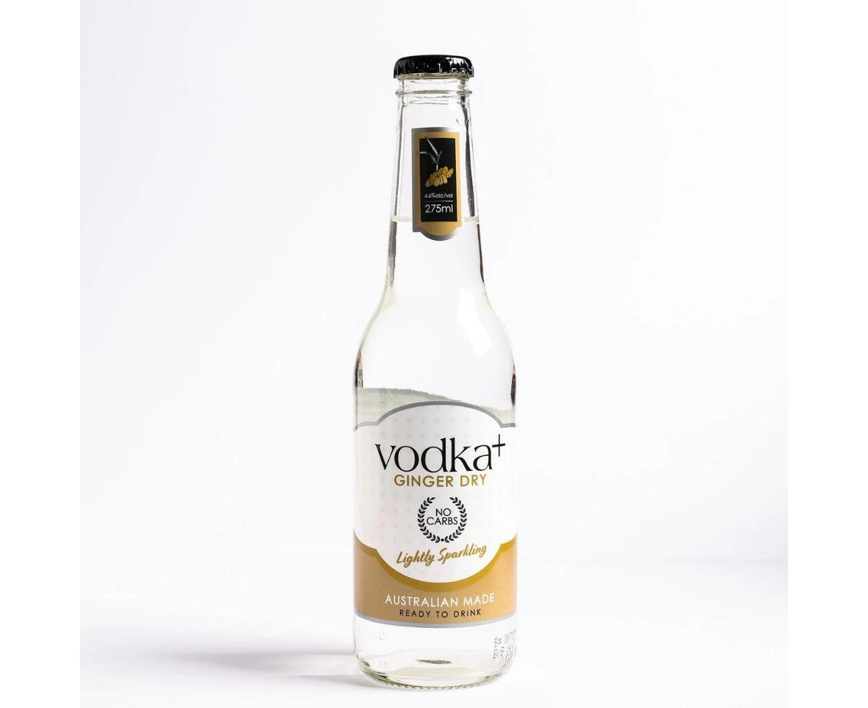 Vodka+ (Vodka Plus) Vodka Ginger Dry 24 Pack 275 ml @ 4.6 % abv