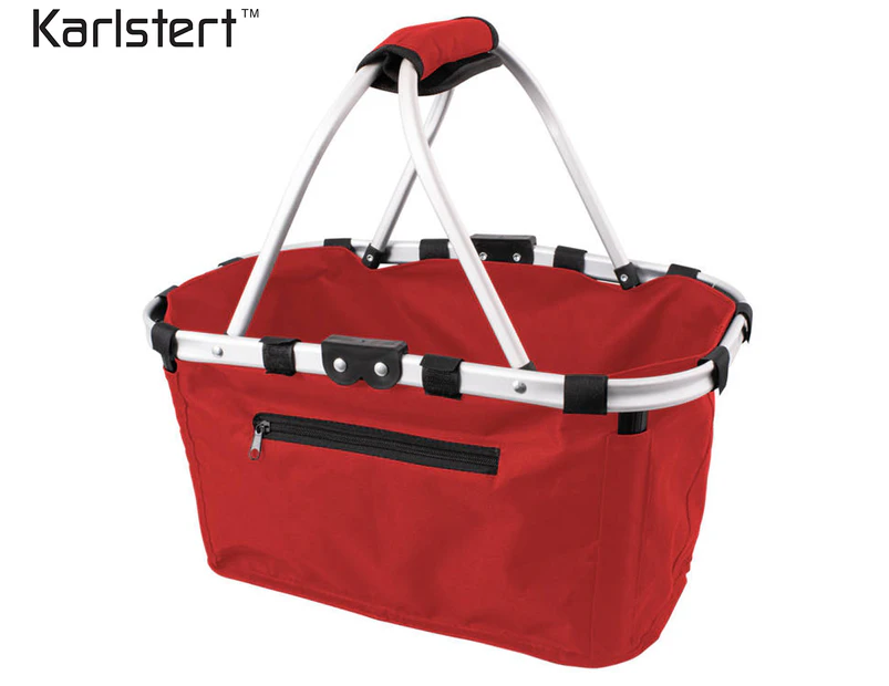 Karlstert Two Handle Foldable Carry Basket - Red