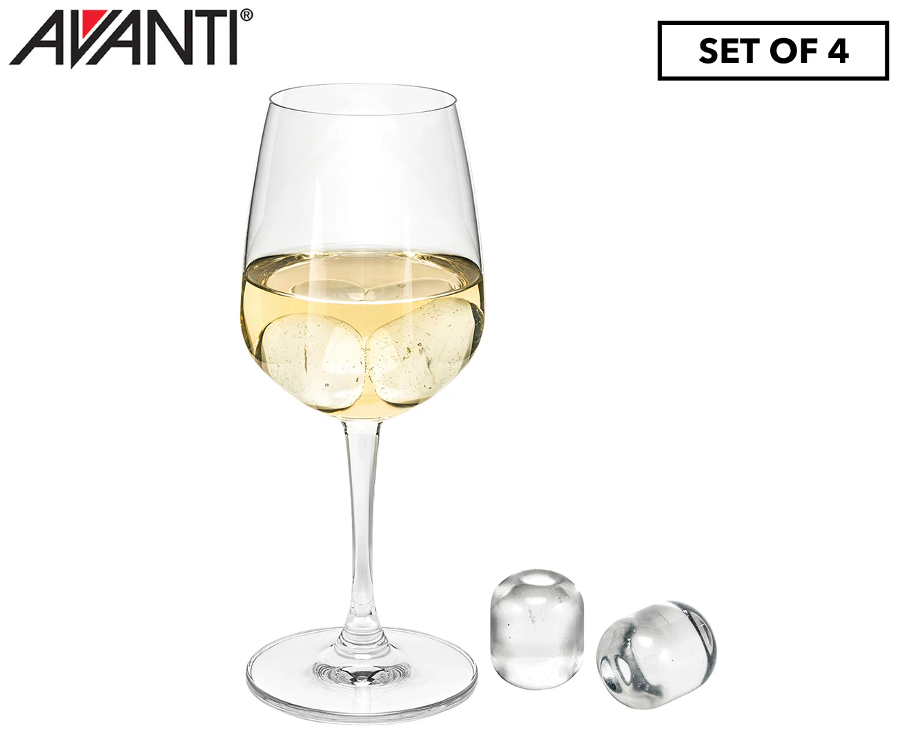 Set of 4 Avanti Quartz Crystal Wine/Gin Pearl Set