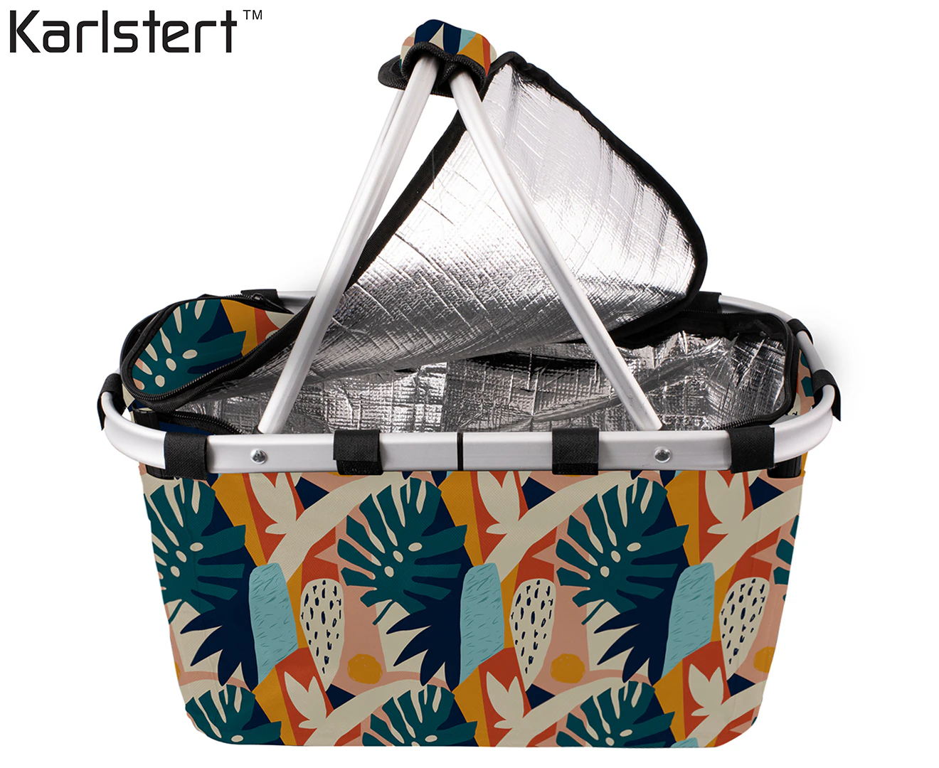 Karlstert Carry Basket with Zip Lid   44X28X15cm   - Abstract