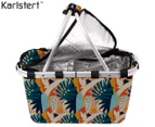 Karlstert Two Handle Insulated Carry Basket w/ Zip Lid - Abstract Monstera