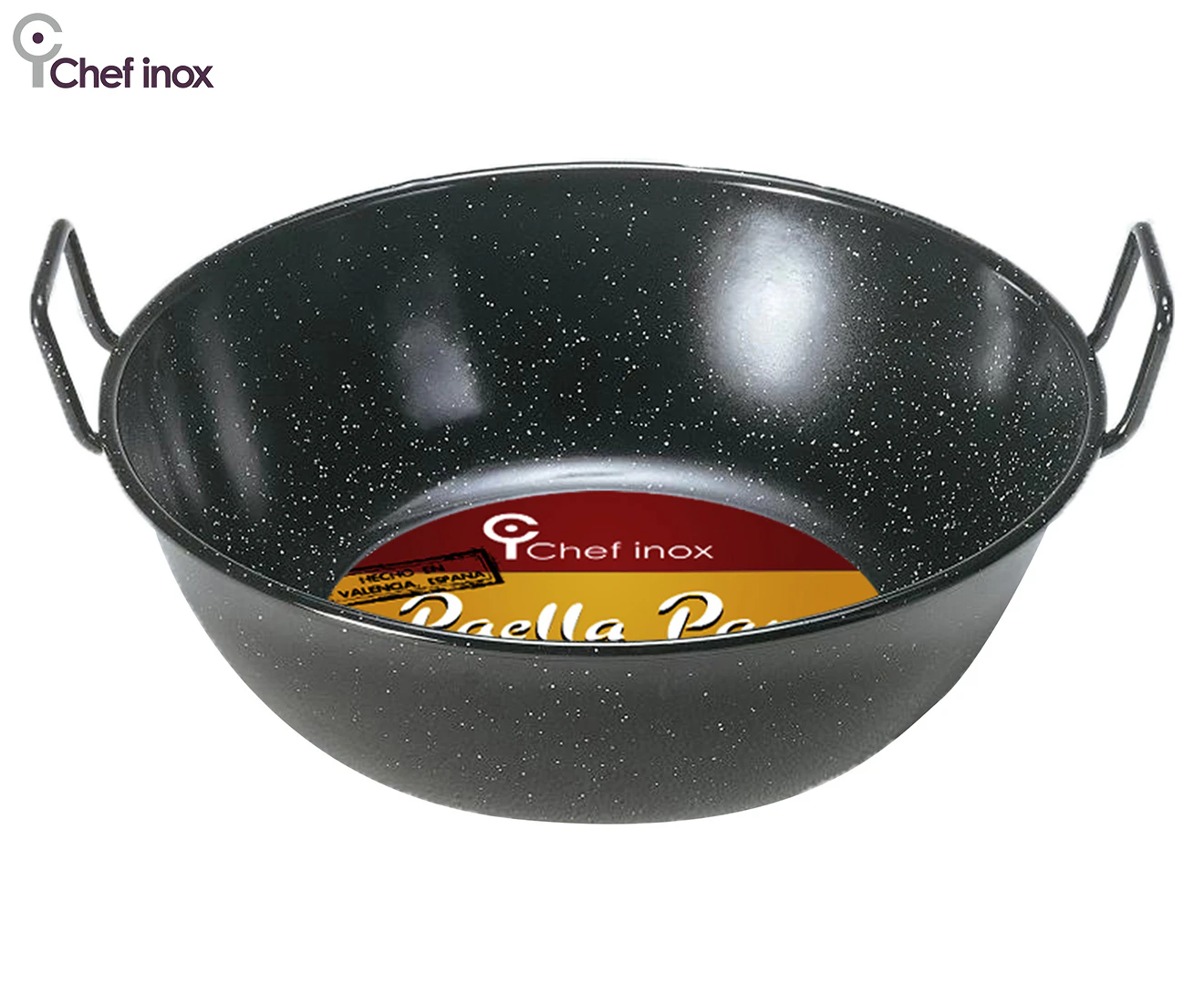 Enamelled Steel Deep Paella Pan - 28cm